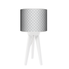 Gwiazdki trójnóg lampa drewniana mała szara Fotolampy