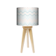 Pastelowy Zygzak lampa trójnóg drewniana mała Fotolampy
