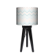 Pastelowy Zygzak lampa trójnóg drewniana mała Fotolampy