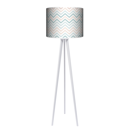Pastelowy Zygzak lampa trójnóg drewniana duża Fotolampy