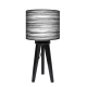Zebra lampa trójnóg drewniana duża Fotolampy