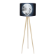 Moon lampa trójnóg drewniana duża Fotolampy
