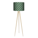 Kropki butelkowa zieleń trójnóg lampka drewniana duża Fotolampy