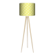 Kropki kanarkowe trójnóg lampka drewniana duża Fotolampy