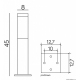 Inox kwadrat lampa stojąca SS802-450 BL SU-MA