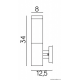 Inox kwadrat kinkiet SS802-A BL SU-MA