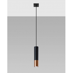 Loopez czarny/miedź lampa wisząca SL 0946 Sollux