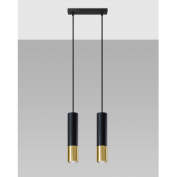 Loopez czarny/złoty lampa wisząca SL 0953 Sollux