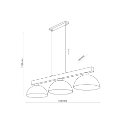 Oslo Black Orzech lampa wisząca 3253 TK Lighting